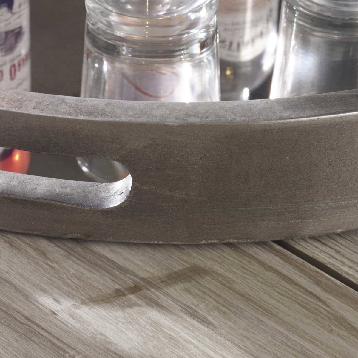 Bechet Round Silver Tray, Decorative Tray by Uttermost, 22.12" width x 2.37" height x 22.12" depth View 3