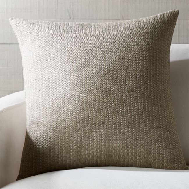 Online Designer Living Room Liano 23" Almond Monochrome Pillow with Feather-Down Insert