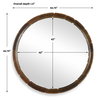 Auger Amber Glass Round Mirror, by Uttermost, 44.75" width x 44.75" height x 1.5" depth thumbnail 3