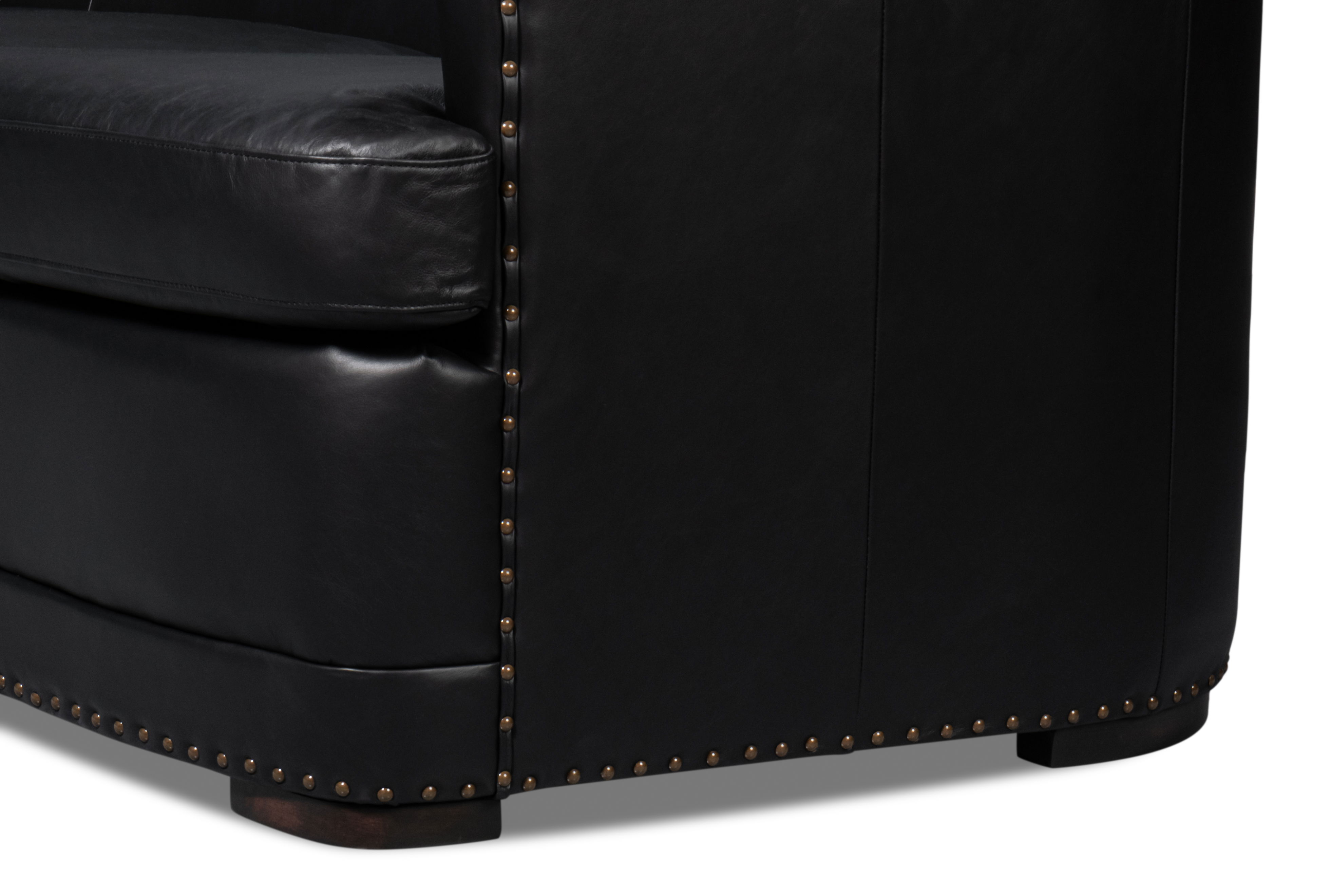 Mcmillan Distilled Leather Sofa,Onyx Blk large image 
