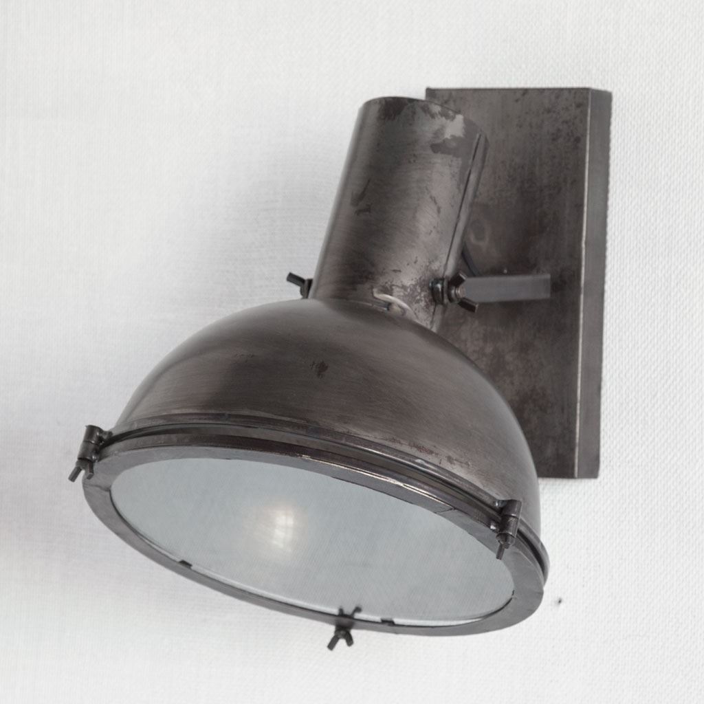 Taza 10.3x12 Gray Metal Dome Shade Wall Sconce, by Mercana, 10.25" length x 12" width x 12" height View 4
