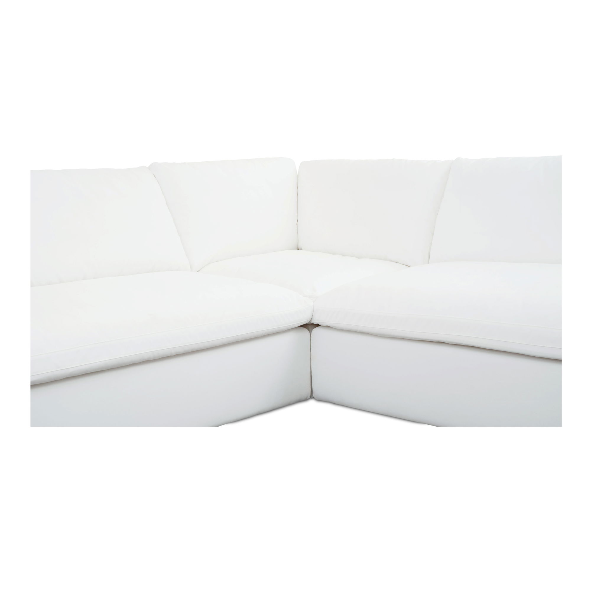 Miles Outdoor Modular 3 Piece White, Outdoor Furniture by Moe's Home, 9'6" width x 2'11.8" height x 9'6" depth View 4