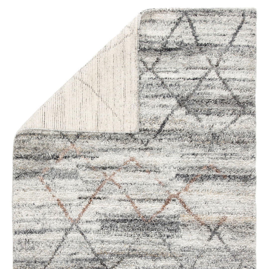 Jaipur Living Kenzi Handknotted Trellis Gray Brown Area Rug large image 