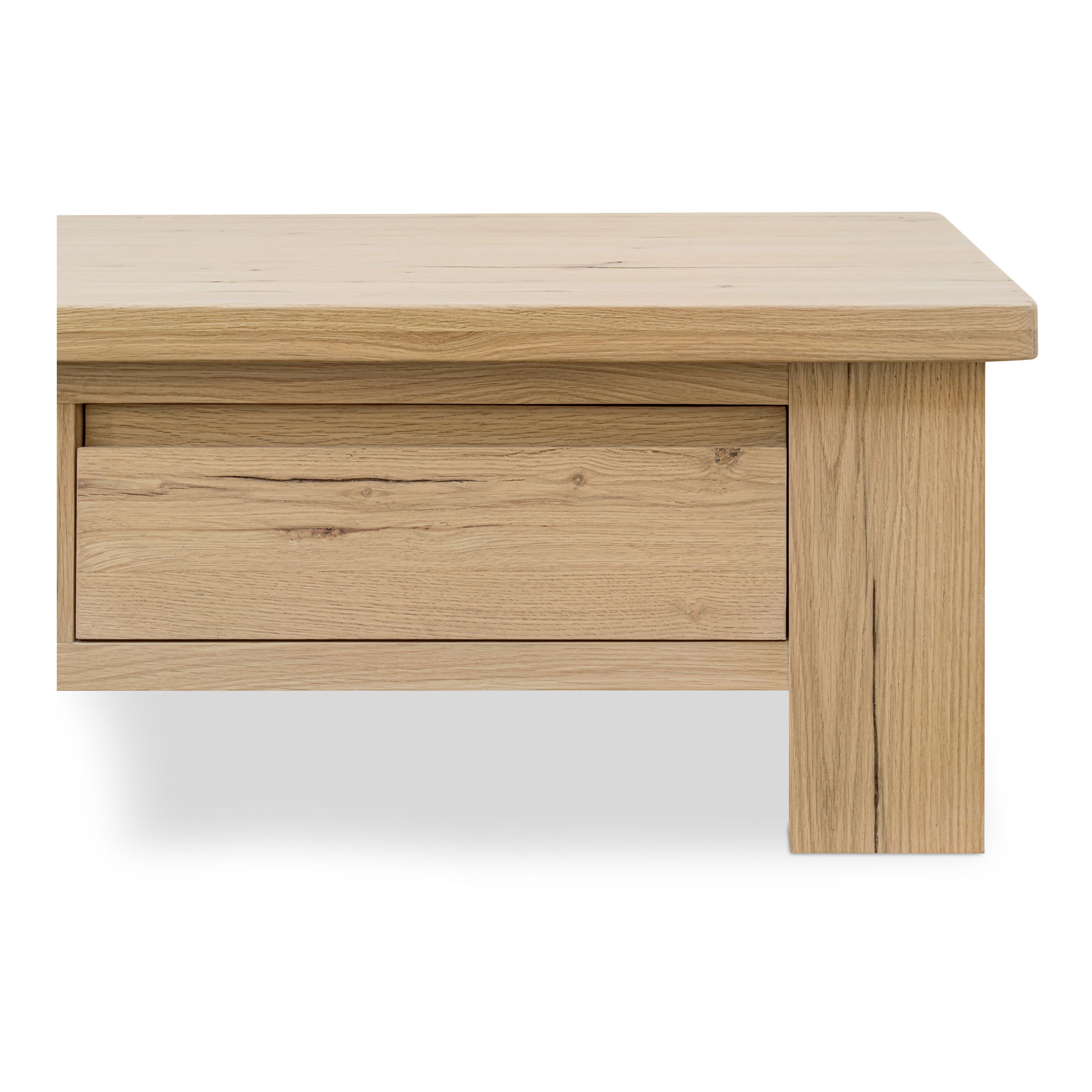 Graham Storage Coffee Table Rustic Oak, by Moe's Home, 60" width x 17" height x 35" depth View 5