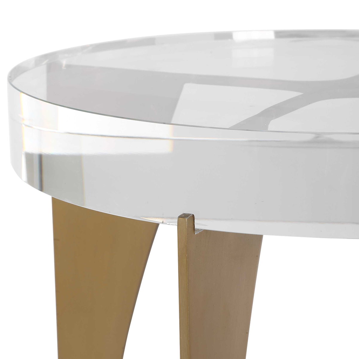 Kolkata Brass Accent Table, Side & End Table by Uttermost, 13.75" width x 24" height x 13.75" depth View 7