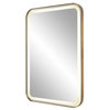 Crofton Lighted Brass Vanity Mirror, by Uttermost, 1'10.25" width x 2'8.25" height x 2.12" depth thumbnail 11