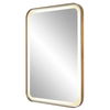 Crofton Lighted Brass Vanity Mirror, by Uttermost, 22.25" width x 32.25" height x 2.12" depth thumbnail 11