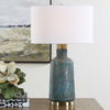 Dauphine Cracked Teal Table Lamp, by Uttermost, 17" width x 27.25" height x 17" depth thumbnail 2