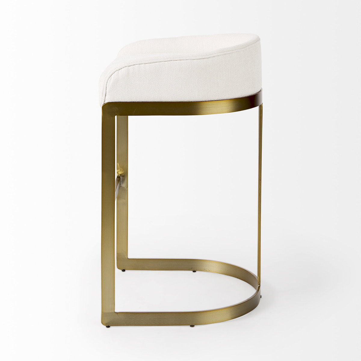 Hollyfield Low Back 28.75in Seat Bar Stool | Cream Fabric with Metal, Counter & Bar Stool by Mercana, 20.5" length x 19.7" width x 32.7" height View 4