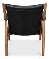 Singletary Leather Chair, Onyx Black, Seating by Sarreid, 27" length x 28" width x 32" height thumbnail 10
