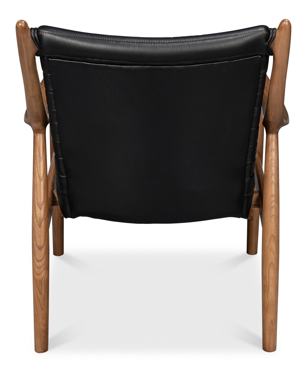 Singletary Leather Chair  Onyx Black, by Sarreid, 2'4" length x 2'3" width x 2'8" height View 10