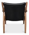 Singletary Leather Chair  Onyx Black, by Sarreid, 2'4" length x 2'3" width x 2'8" height thumbnail 10