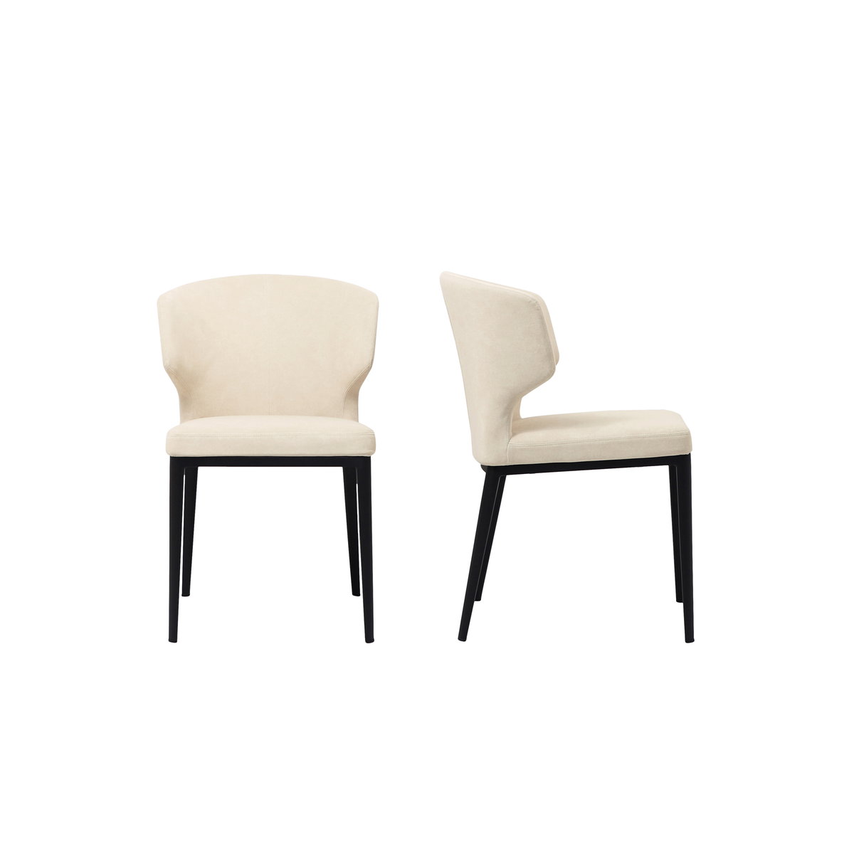 Delaney Dining Chair Warm Beige-set Of Two, by Moe's Home, 20.1" width x 30.7" height x 21.7" depth View 3