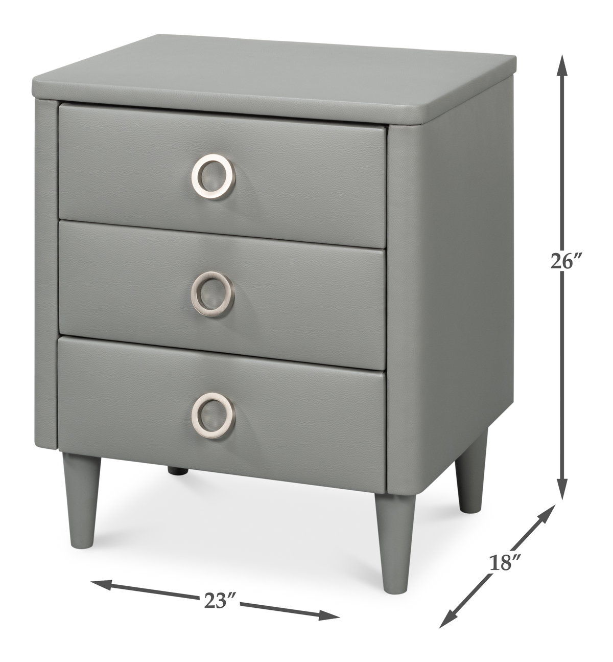 Avvolto Three Drawer Night Stand, Nightstand by Sarreid, 23" length x 18" width x 26" height View 13