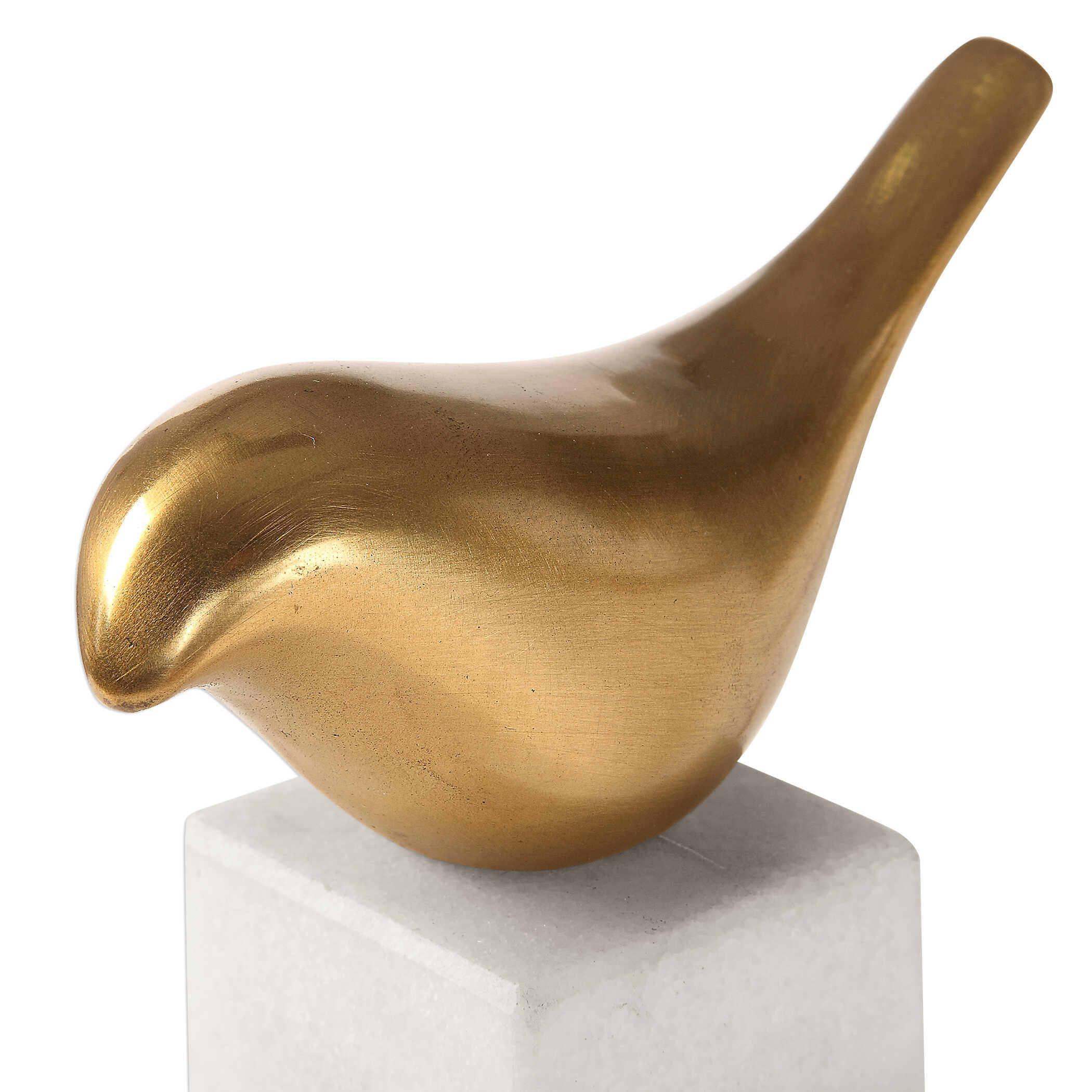 Songbirds Brass Sculpture, Decorative by Uttermost, 10.75" width x 13.25" height x 1.75" depth View 4