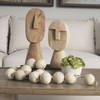 Ivan Medium Wooden Head Sculpture, Decorative Object by Mercana, 5.12" length x 4.72" width x 11.81" height thumbnail 3