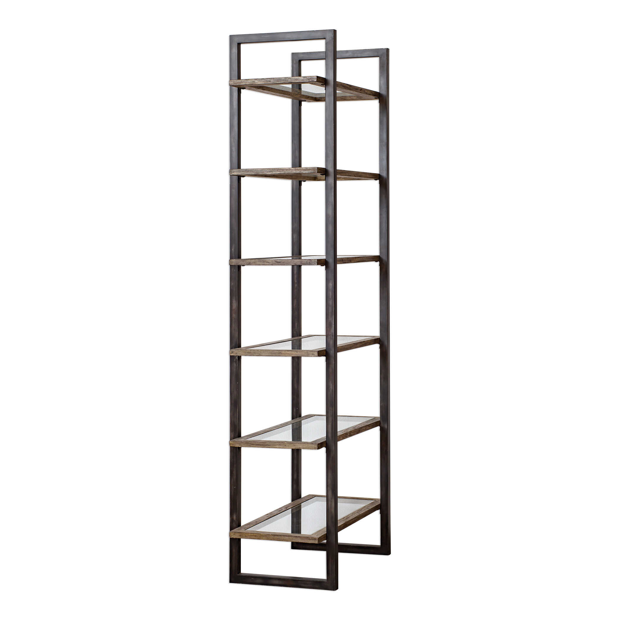 Olwyn Industrial Etagere, Furniture by Uttermost, 36" width x 90" height x 18" depth View 4
