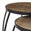 Clapp III (Set of 2) 20L x 20W Brown Round Wood Top with Black Metal Frame Nesting Accent Tables thumbnail 9