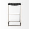 Clarissa 18.0L x 16.0W x 30.25H Black Woven Leather Seat with Gold Frame Bar Stool, Counter & Bar Stool by Mercana, 18" length x 16" width x 30" height thumbnail 6