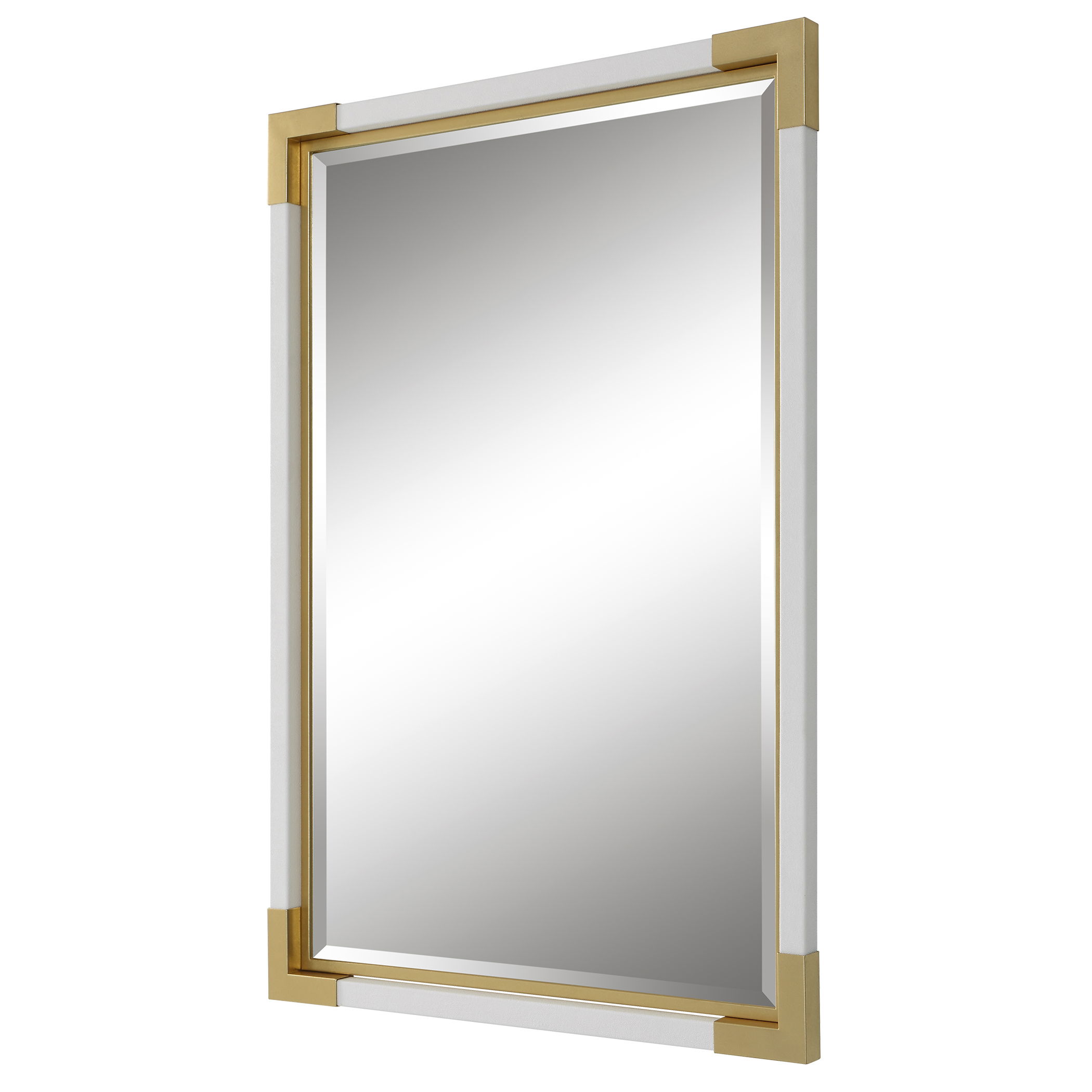 Malik White & Gold Mirror large image 