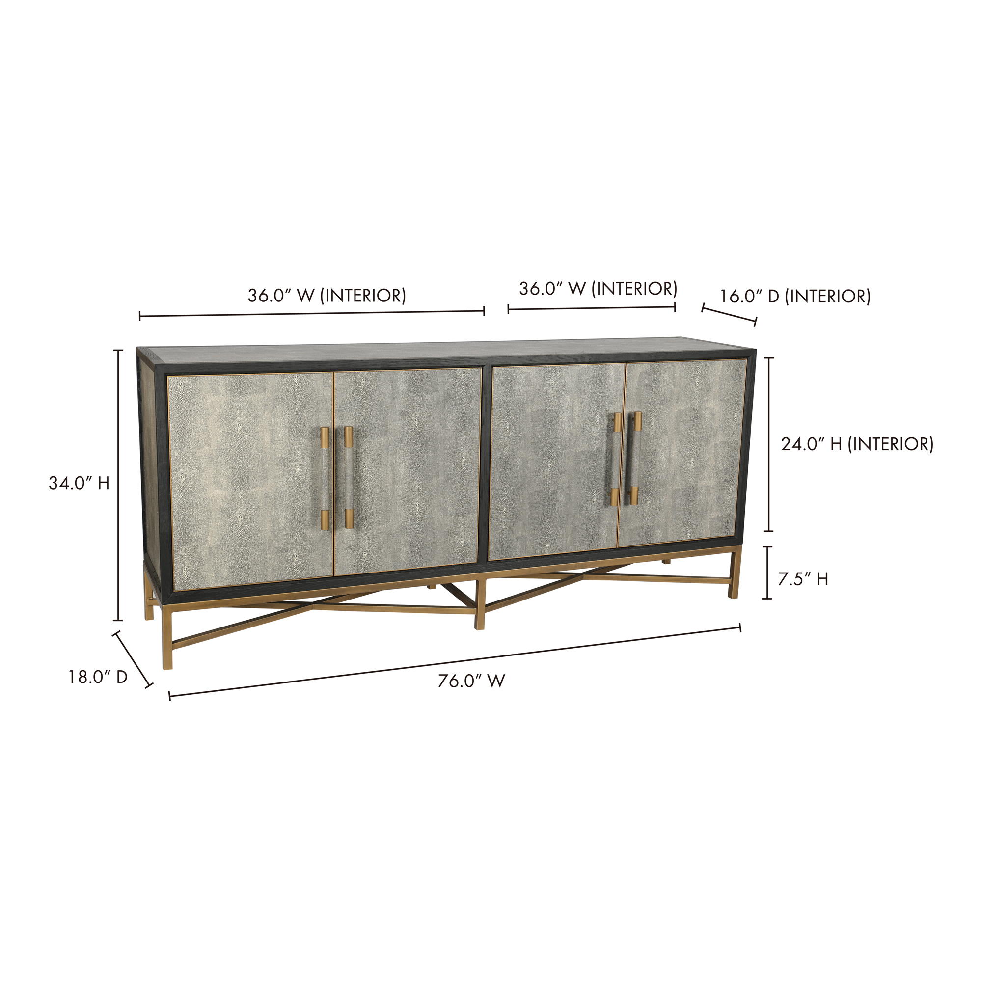 Mako Small Sideboard Grey large image 