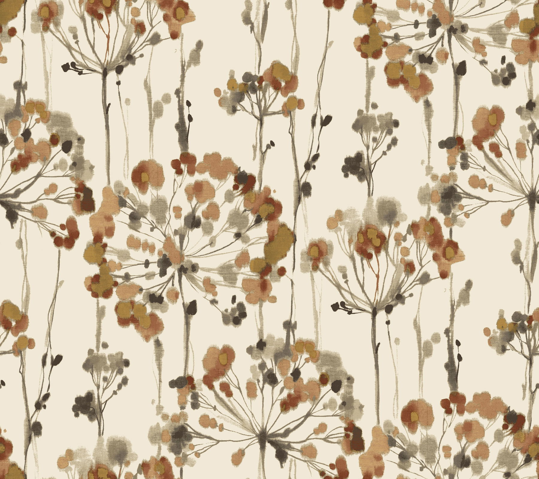 Flourish Burnt Orange Peel & Stick Wallpaper large image 
