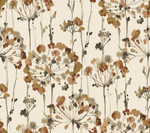Flourish Burnt Orange Peel & Stick Wallpaper