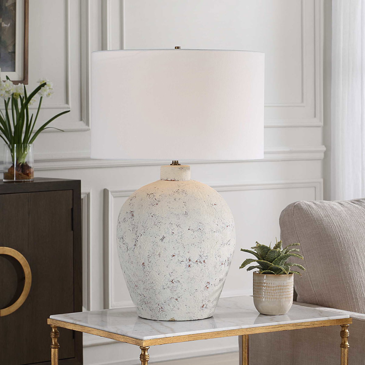 Karena Ivory Table Lamp, by Uttermost, 18" width x 27" height x 18" depth View 2