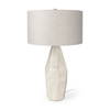 Piven White with Antiqued Wash Textured Ceramic Table Lamp, by Mercana, 18" length x 18" width x 29.5" height thumbnail 1