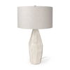 Piven White with Antiqued Wash Textured Ceramic Table Lamp, by Mercana, 18" length x 18" width x 29.5" height thumbnail 1
