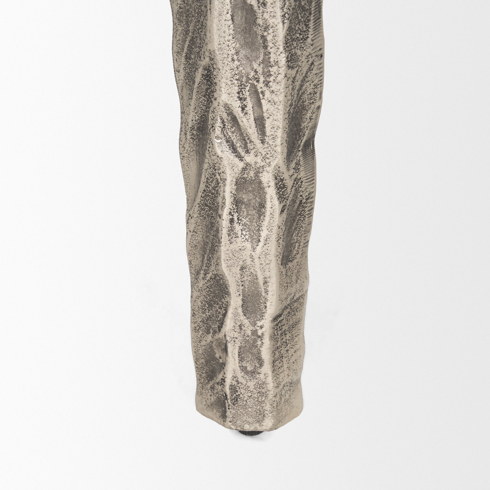 Randy Textured Silver Nickel Cast Aluminum Metal Accent Table, Side & End Table by Mercana, 20" length x 20" width x 21" height View 8