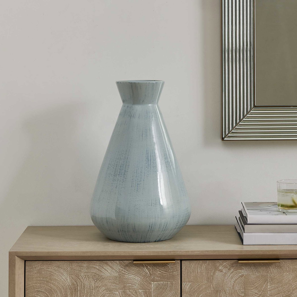 Flare Spire Indoor-Outdoor Ceramic Vase, by Uttermost, 11.8" width x 18" height x 11.8" depth View 3