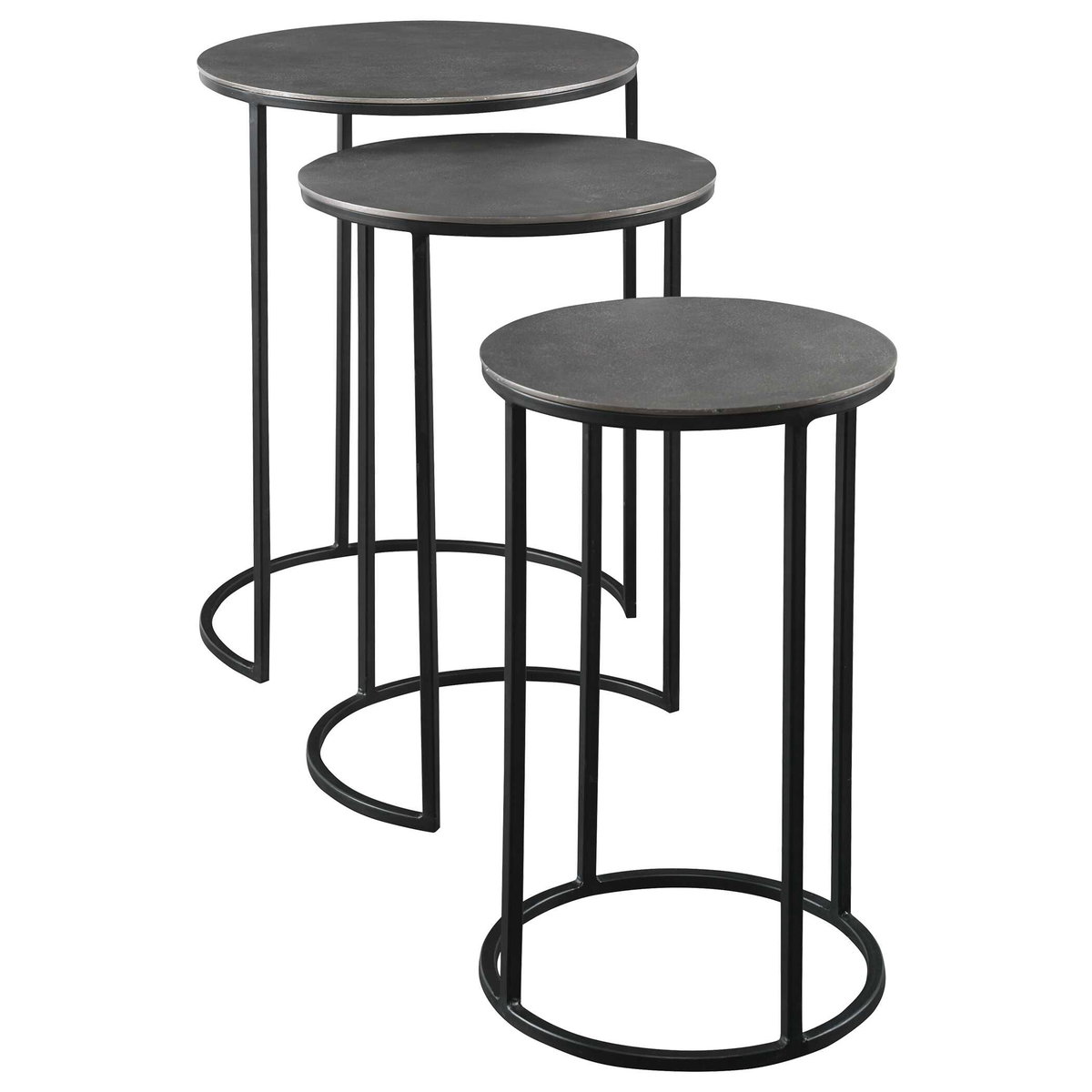 Erik Metal Nesting Tables Set/3, Side & End Table by Uttermost, 17" width x 23.7" height x 17" depth View 5
