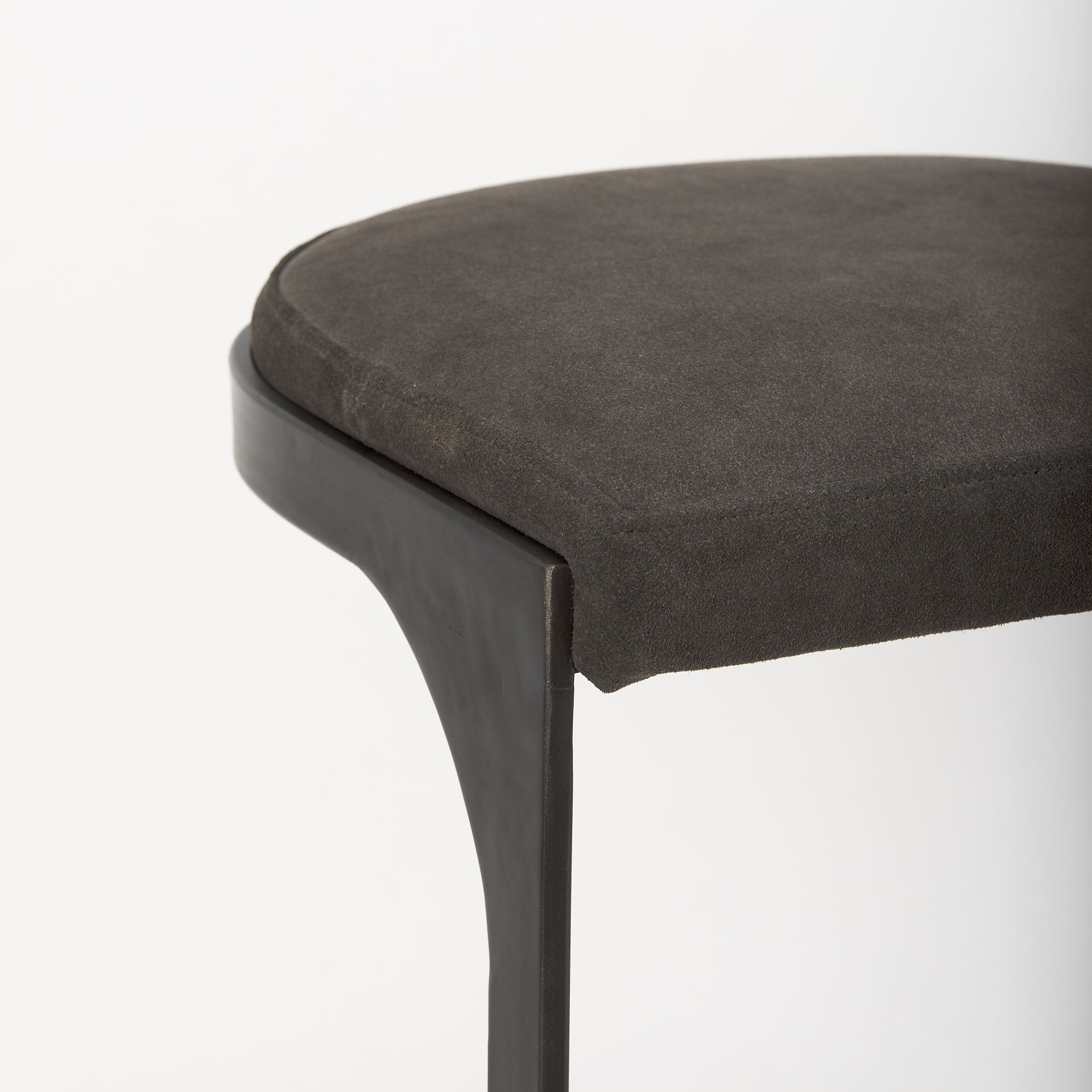 Tyson 17L x 18W x 28H Brown/Gray Suede with Metal Frame Counter Stool large image 