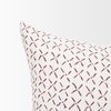 Jayden 14x26 Cream with Merlot Print Linen Lumbar Pillow Cover, Decorative Pillow by Mercana, 14" length x 26" width x 0.2" height thumbnail 6