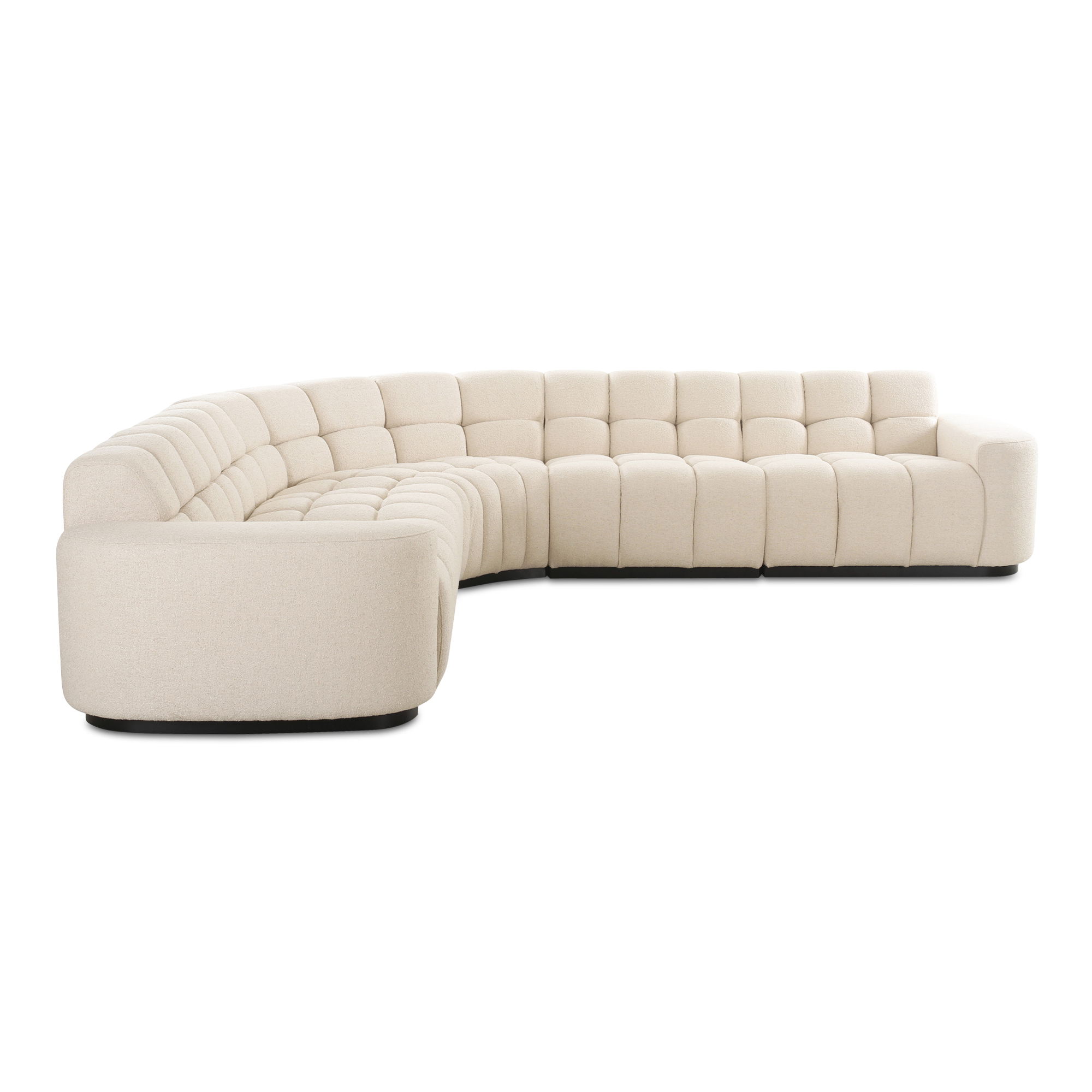 Roman L-shaped Sectional Oat, Sectional Sofa by Moe's Home, 118" width x 26.5" height x 118" depth View 2