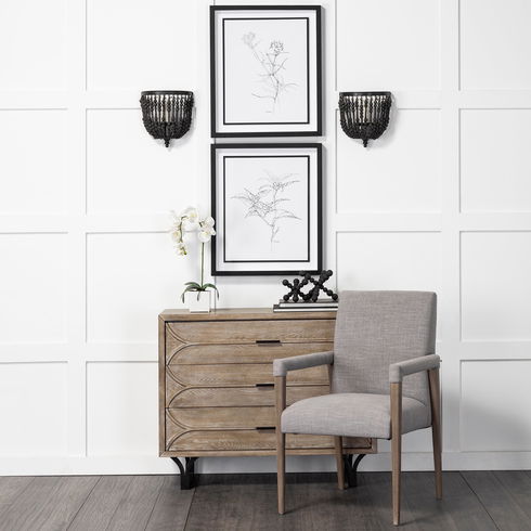 Carollan II (Large) 9L x 9W Black Geometric Wood Ball Jack