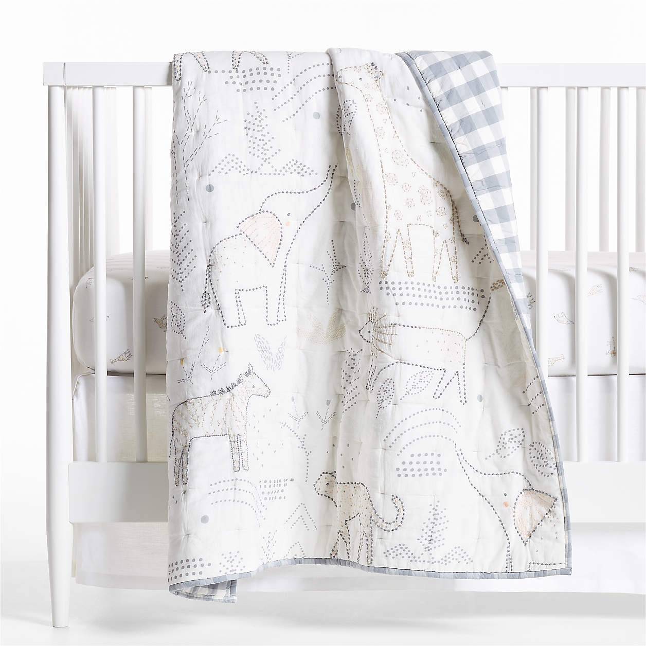 Online Designer Bedroom Safari Friends Gauze Organic Cotton Baby Crib Quilt