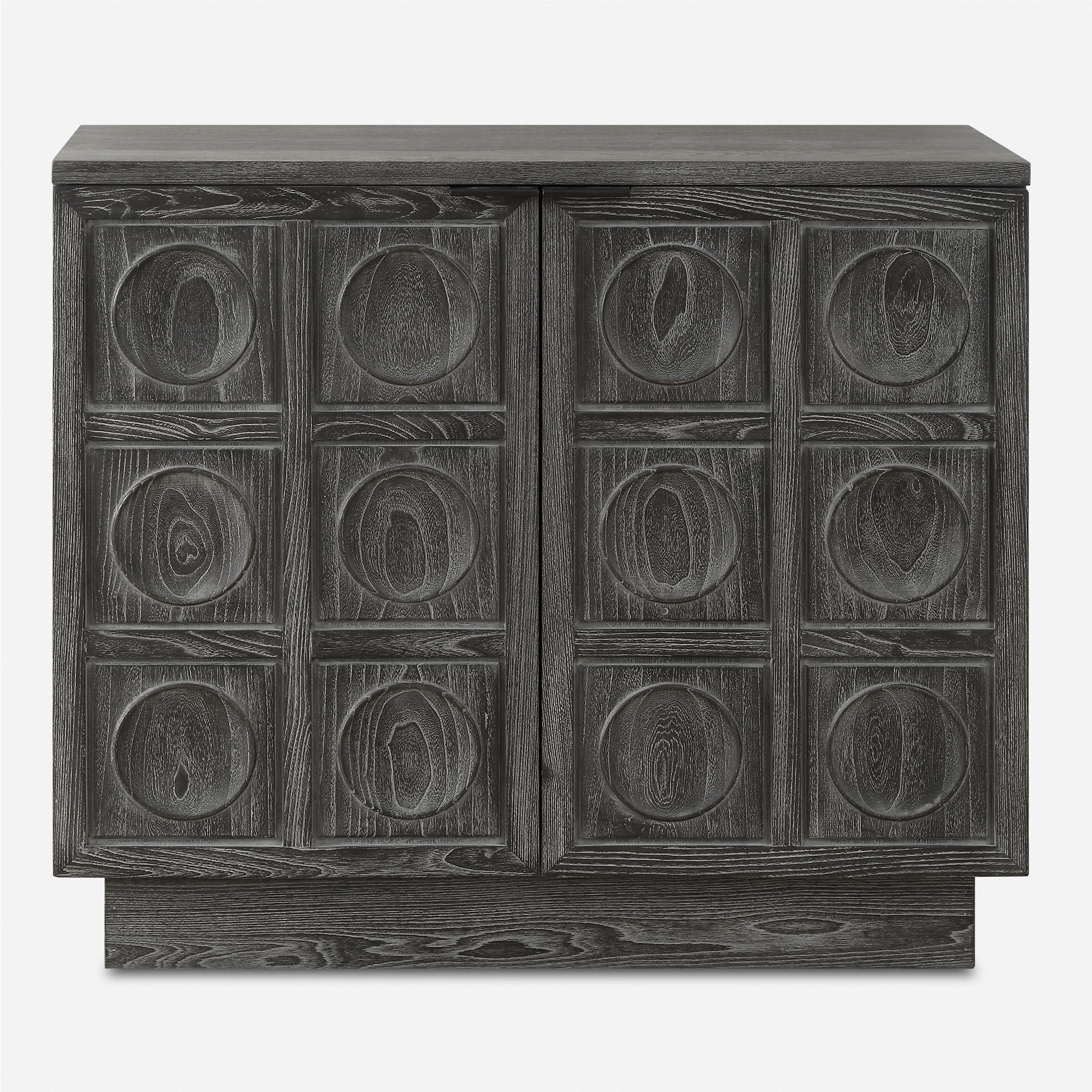 Shelby 2 Door Ebony Stained Cabinet, Furniture by Uttermost, 39.4" width x 34" height x 16" depth View 1