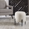 Arles White Shearling Ottoman, by Uttermost, 16" width x 18" height x 16" depth thumbnail 4