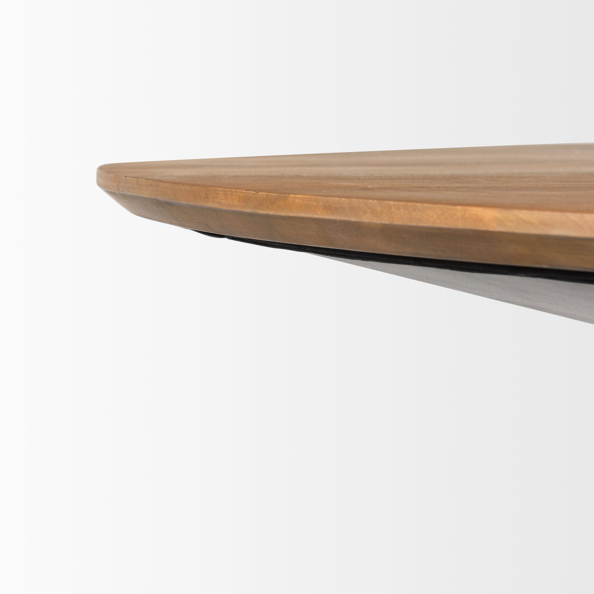 Mitchell 63'L x 63'W Pedestal Dining Table | Med Brown Wood & Black Metal | Seats 6, by Mercana, 63" length x 63" width x 31" height View 5
