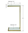 Elevate White Marble Drink Table, Side & End Table by Uttermost, 10" width x 20" height x 8" depth thumbnail 3