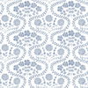 Folksy Floral Blue & White Wallpaper 0 Folksy Floral Blue & White Wallpaper thumbnail 0