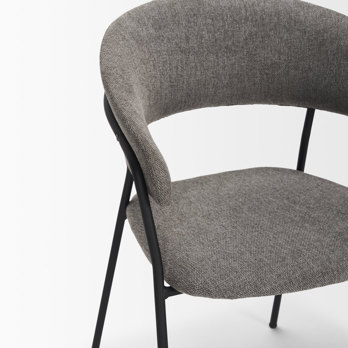 Carolyn Contoured Back Dining Side Chair | Gray Fabric with Metal, Dining Chair by Mercana, 20.5" length x 22.75" width x 31" height View 11