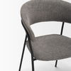 Carolyn Dining Chair with Gray Fabric & Matte Black Metal, by Mercana, 20.5" length x 22.75" width x 31" height thumbnail 9