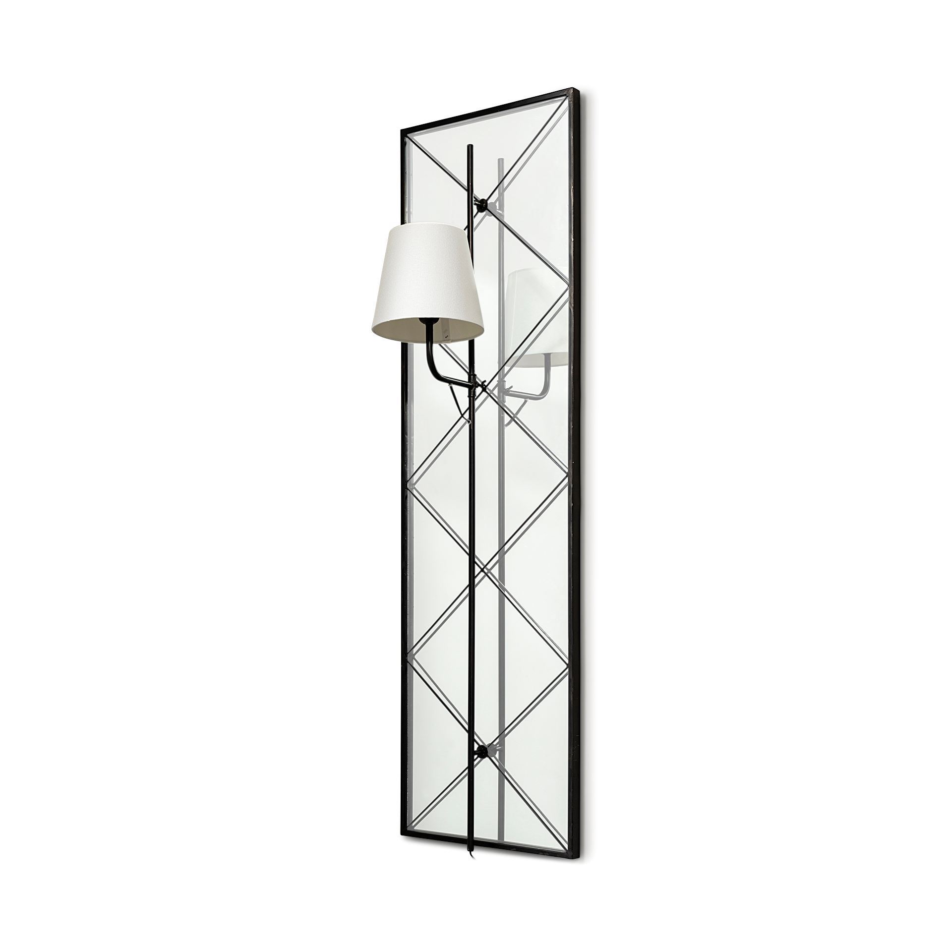 Krissta Black Metal and Mirror Wall Sconce large image 