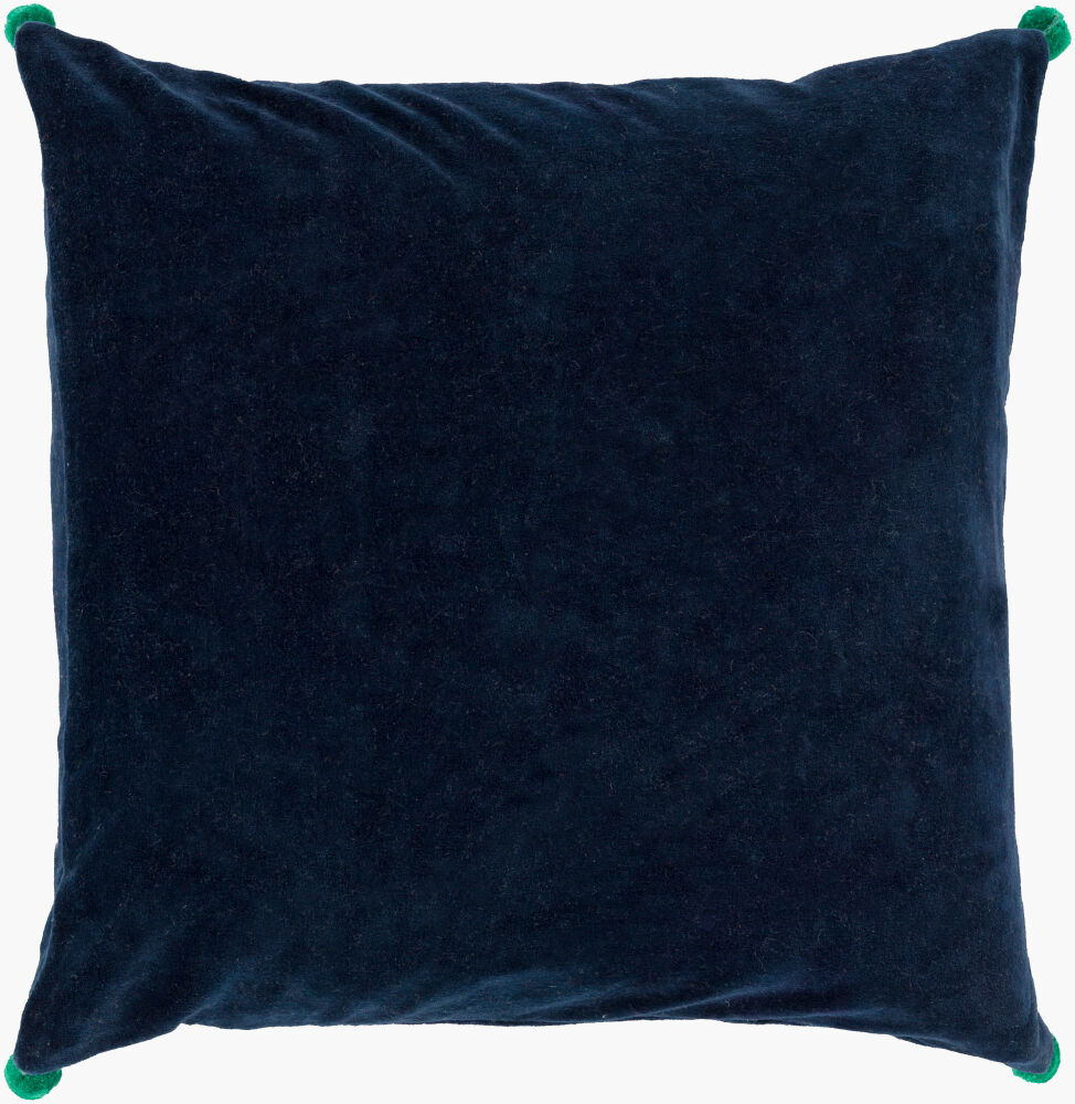 Velvet Poms Accent Pillow Poly, Decorative Pillow by Surya, 18" length x 18" width