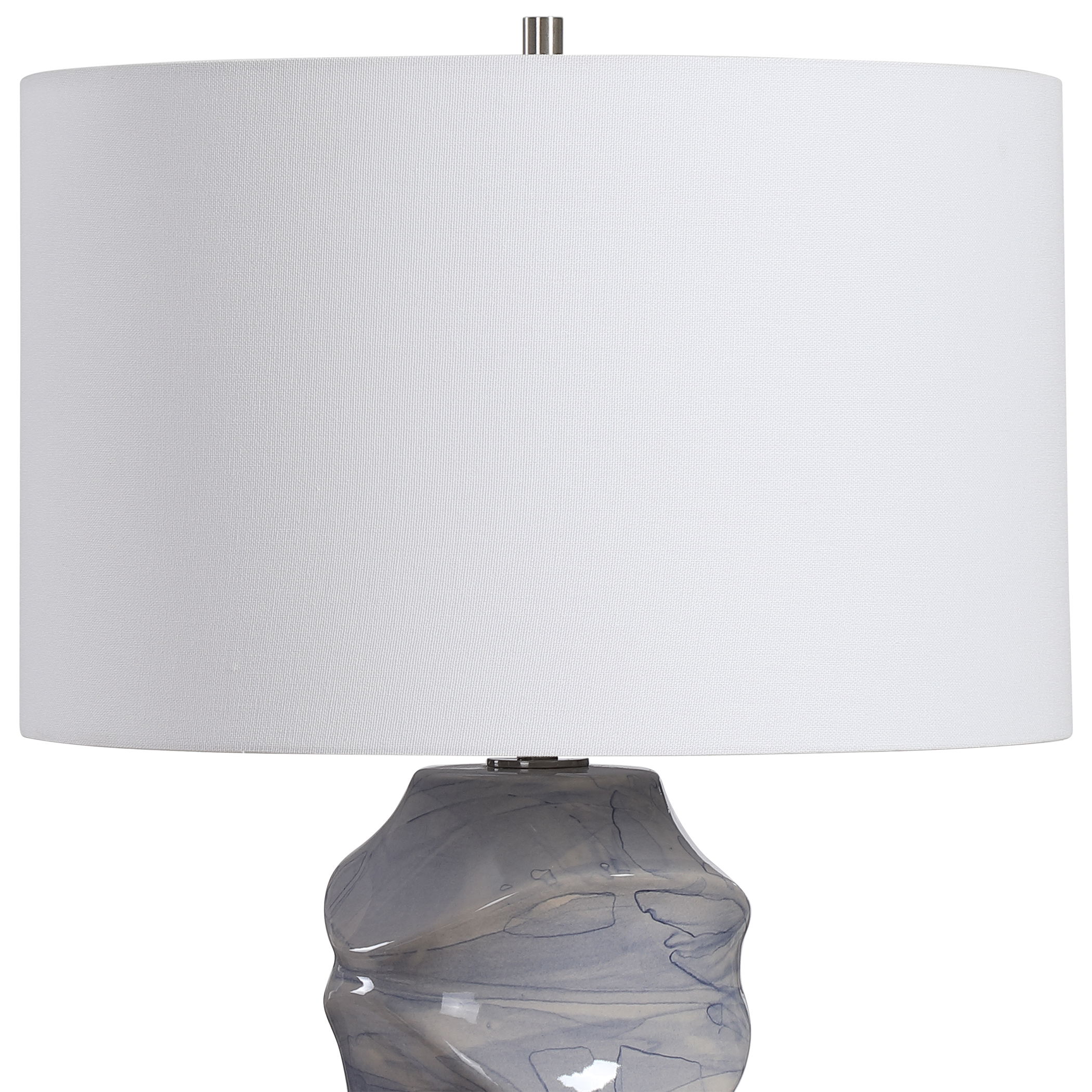 Waves Blue & White Table Lamp large image 