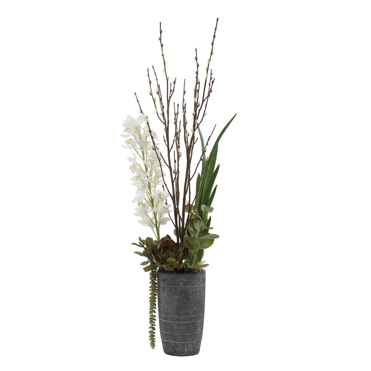 Eterna Orchid Centerpiece & Vase, Artificial Plants & Flower by Uttermost, 19.75" width x 48.5" height x 19.75" depth View 6