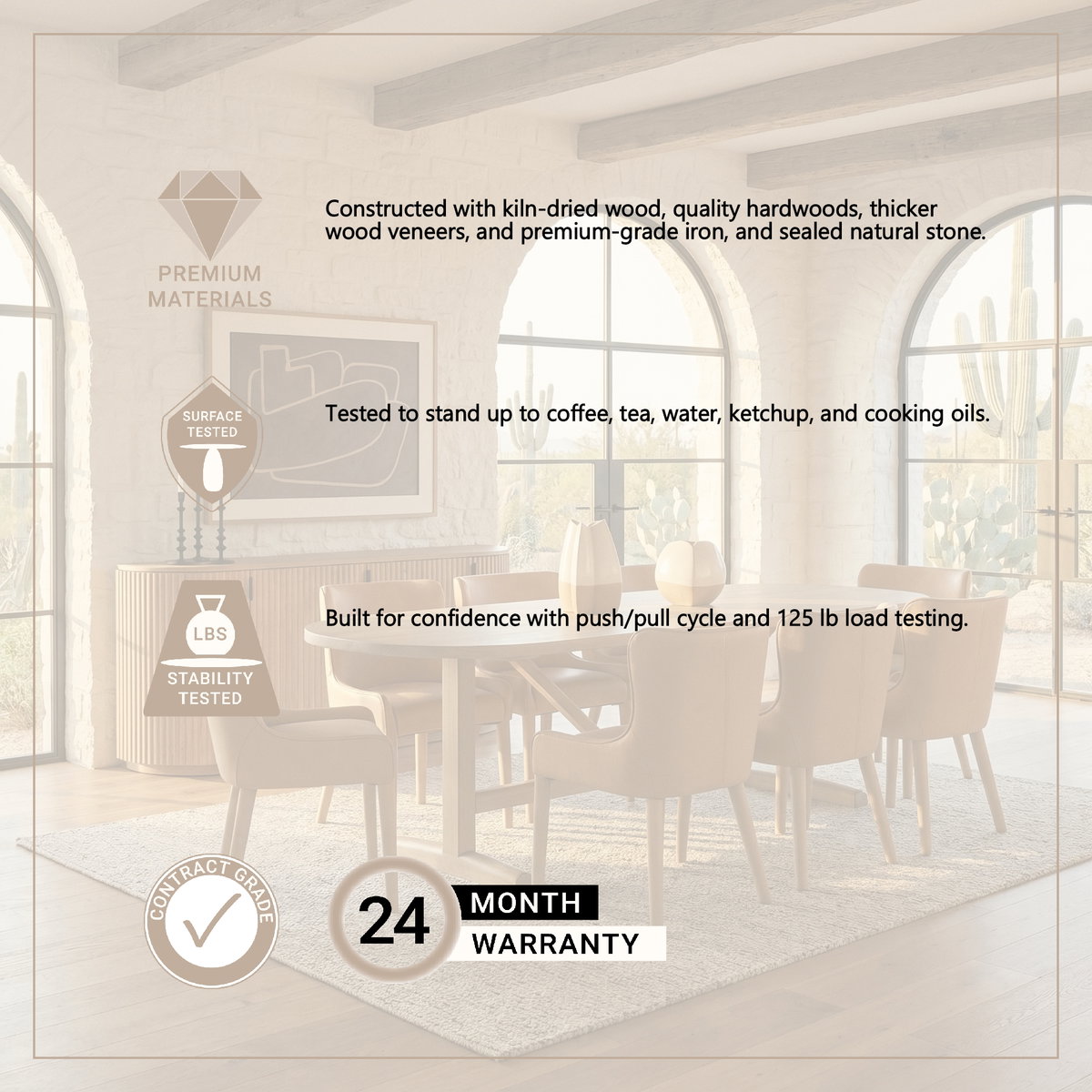 Viktor 94'L x 42'W Dining Table | Modern | Light Brown Wood | Seats 4, by Mercana, 94" length x 42" width x 30" height View 4